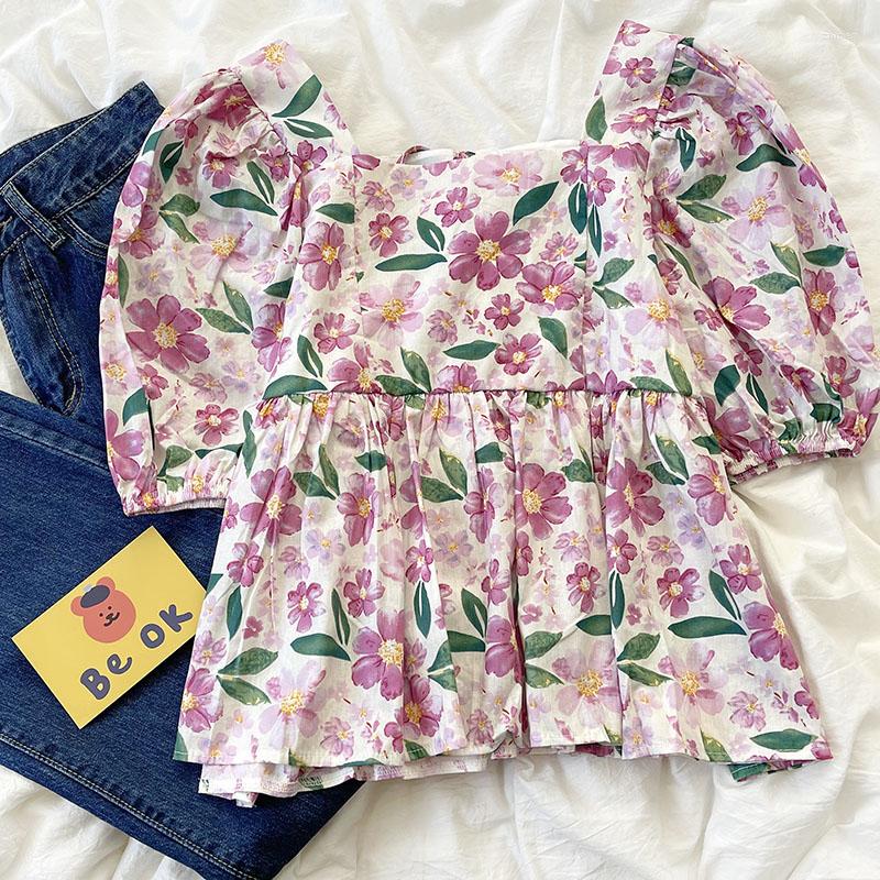 Women's Blouses Spring And Summer Fresh Floral Lace-up Square Neck High Waist Cute Bubble Sleeve Shirt, Picture shown
Women's Blouses Spring And Summer Fresh Floral Lace-up Square Neck High Waist Cute Bubble Sleeve Shirt, Picture shown