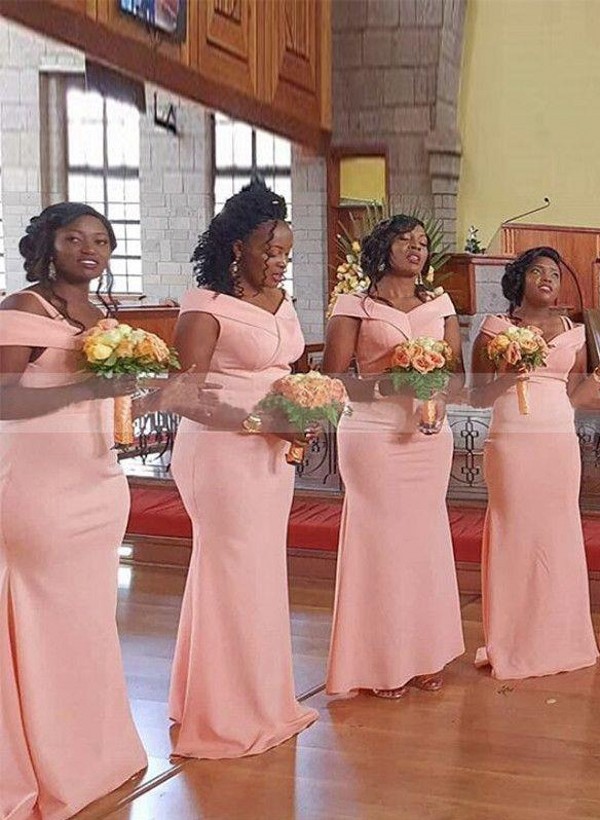 Nigeria South African Girls Pink Bridesmaid Dresses Sexy Off The Shoulder Plus Size Maid Of Honor Gowns Floor Length Satin Long Mermaid Wedding Guest 