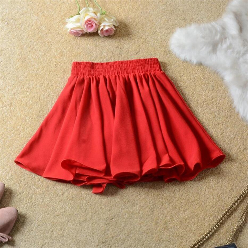 Skirts Elegant Women's High Waist Chiffon Skiing Summer Sweet Women's Pleated Mini Skiing Leisure Women's Sprint 230403