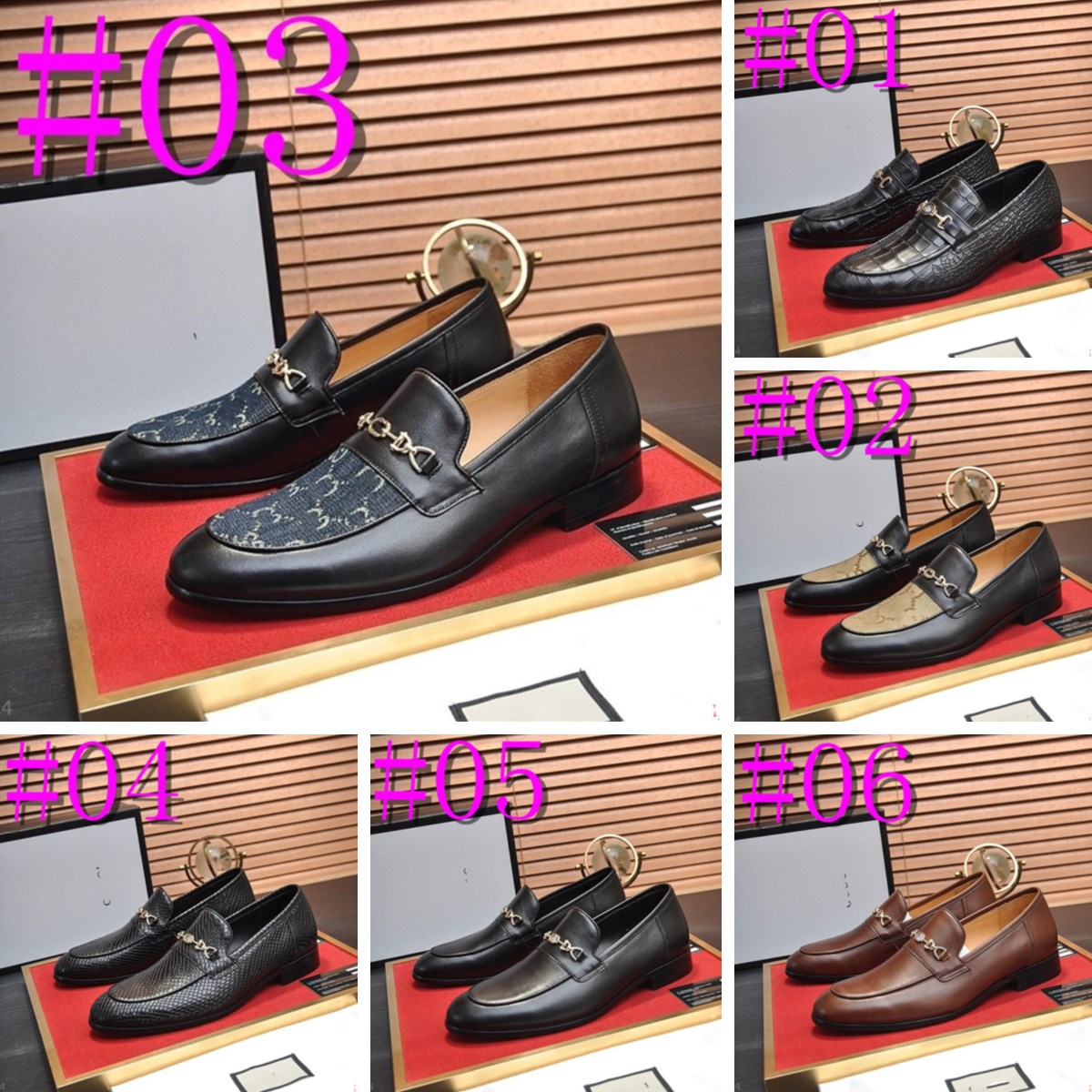 G15/14MODEL Men's Leather Designer Dress Shoes Classic Vintage Derby Shoes Brogue Shoes Men Slip-On Business Office Party Wedding Shoes