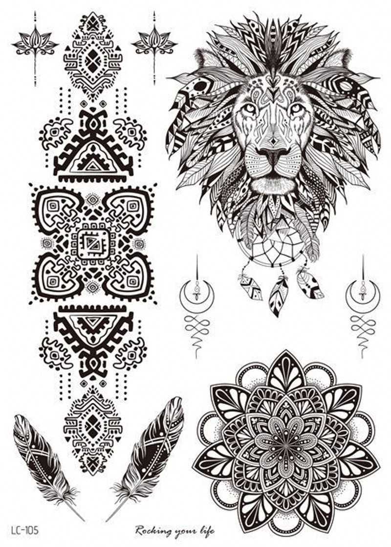 Temporary Tattoos Women Waterproof Temporary Tattoo Sticker Mandala Flower Tattoos Rose Peonies Body Art Water Transfer Clavicle Temporary Tattoo Z040