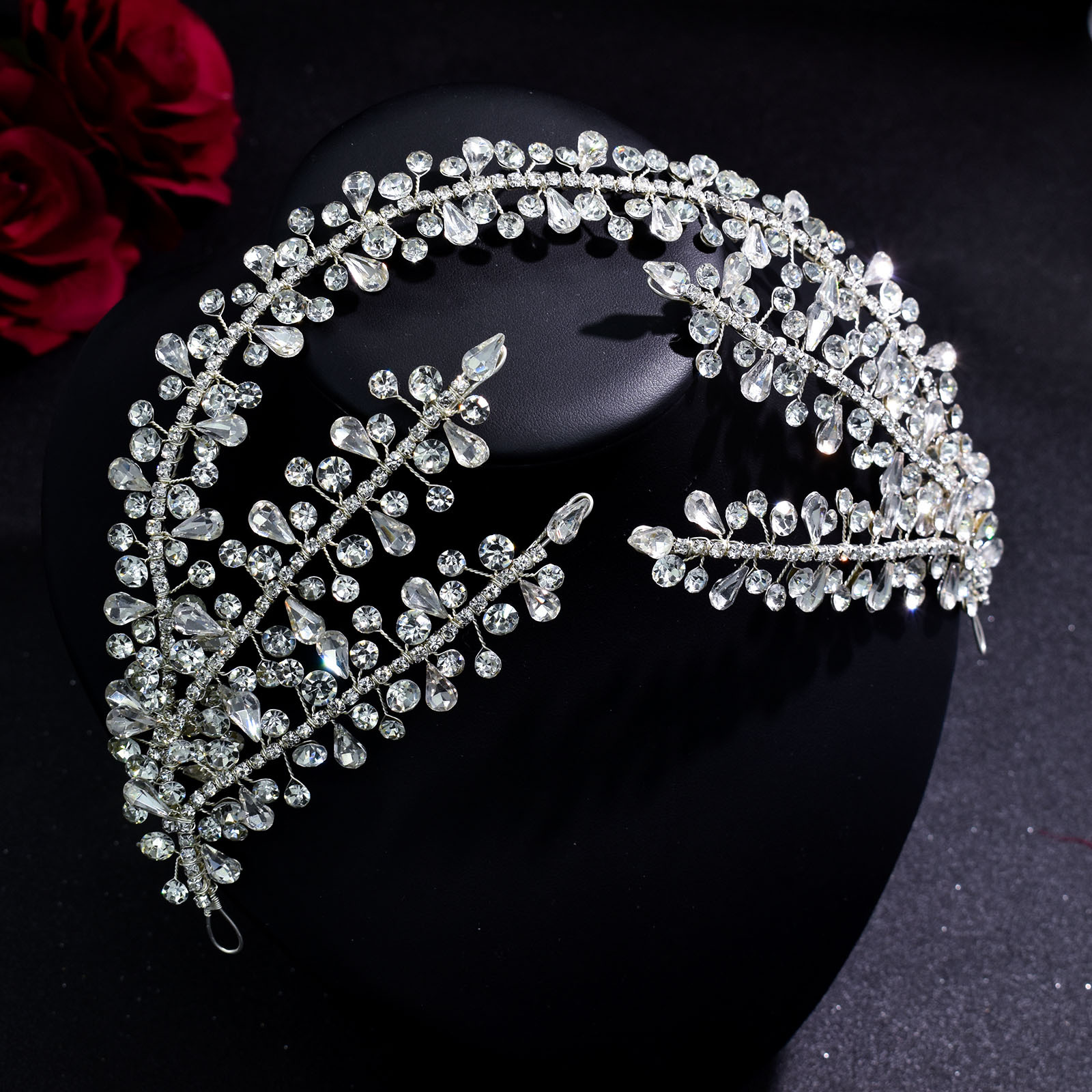 Bridal Fascinators Crowns Rhinestone Crystals Masquerade Wedding Crowns Headband Hair Accessories Party Baroque Handmade chic Engagement Prom Middle E