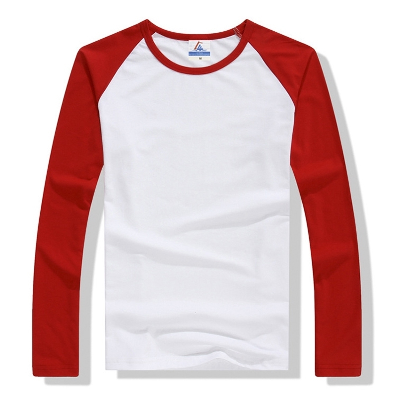 Men's T-Shirts Fall/Winter Long Sleeve Men's Multi Color O-Neck 100% Cotton Men's Casual Slim Fit Raglan Dress T-shirt 230403