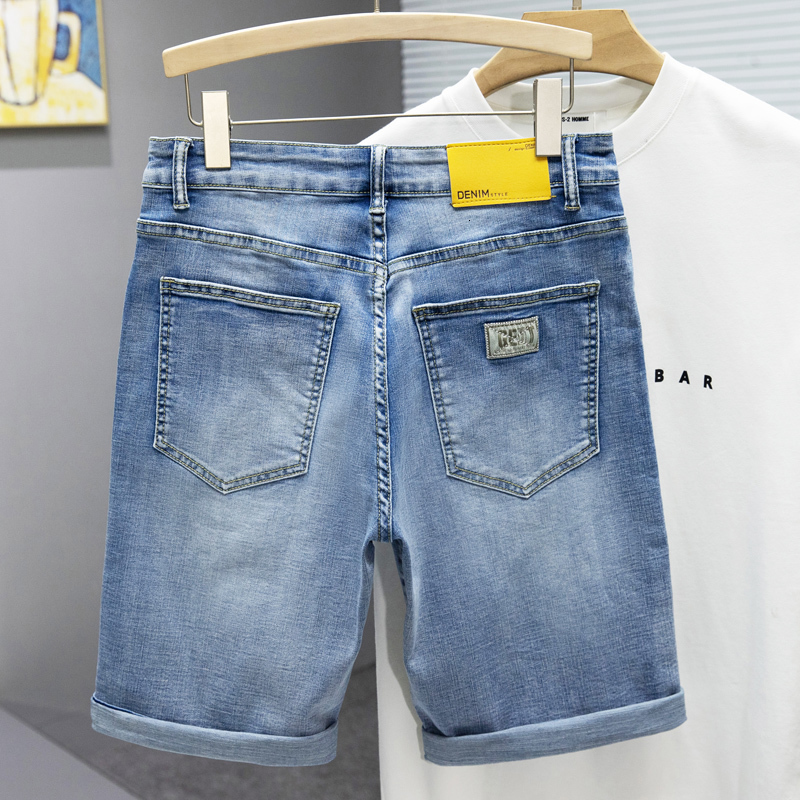 Men's Shorts Summer Casual Denim Shorts Men's Fashion Blue Knee Pants Slim Fit Classic Men's Clothing Jeans 230403