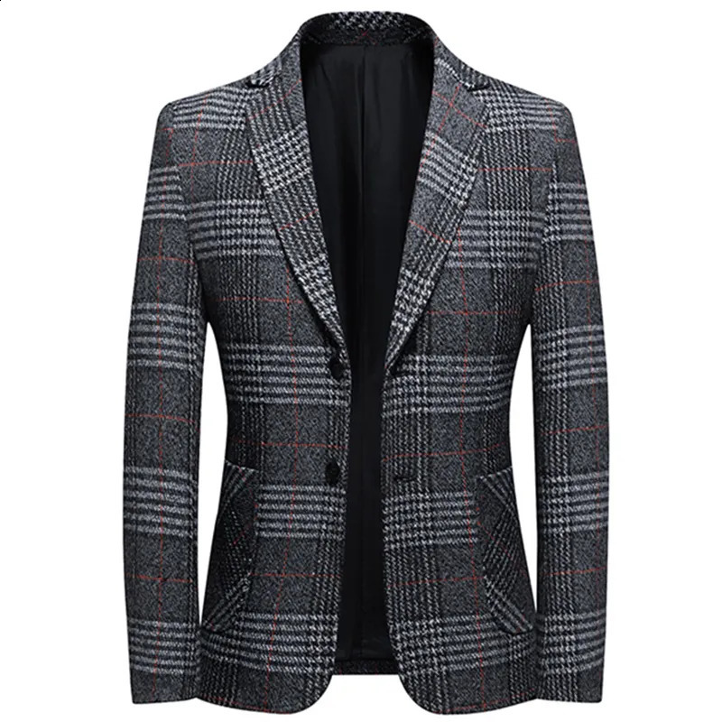Men's Jackets Fashion Men's Casual Boutique Business Plaid Slim Formal Suit Dress Blazers Jacket Coat 231102