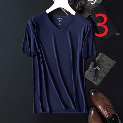 Men's T-Shirts Summer Men's Seamless Ice Silk T-shirt Chiffon Material Half Sleeve Thin Short Sleeve 230403