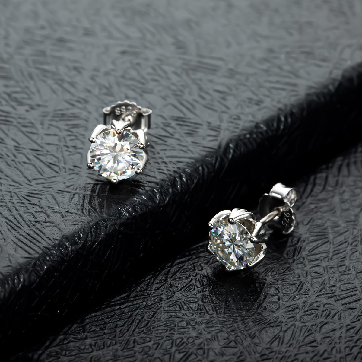 Stud Earrings AnuJewel Lotus Brincos Para Mulheres Moissanite Diamante 925 Prata Esterlina Flor D Cor Atacado 2ctw