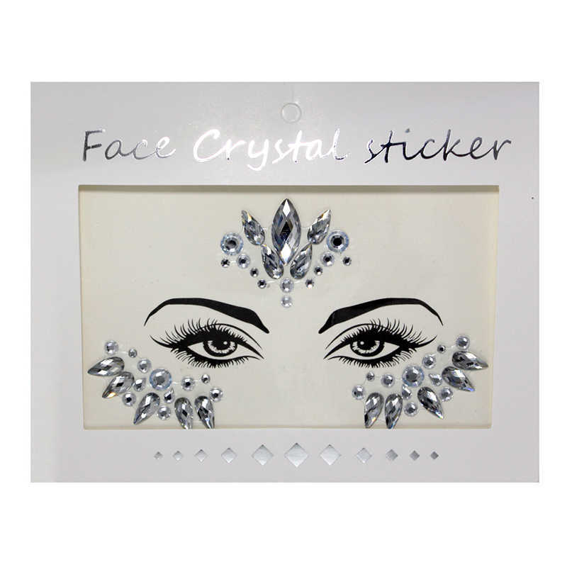 Temporary Tattoos 3D Crystal Tattoo Sticker Drill Stickers Eyes Sticker Party Face Stickers Face Decoration Diamond Masquerade Temporary Tattoo Z0403