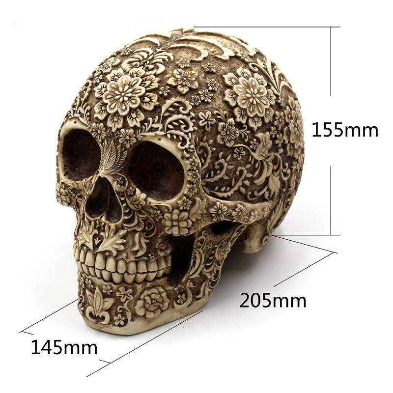 Decorative Objects Figurines BUF Modern Resin Statue Retro Skull Decor Home Decoration Ornaments Creative Art Carving Sculptures Model Halloween Gifts