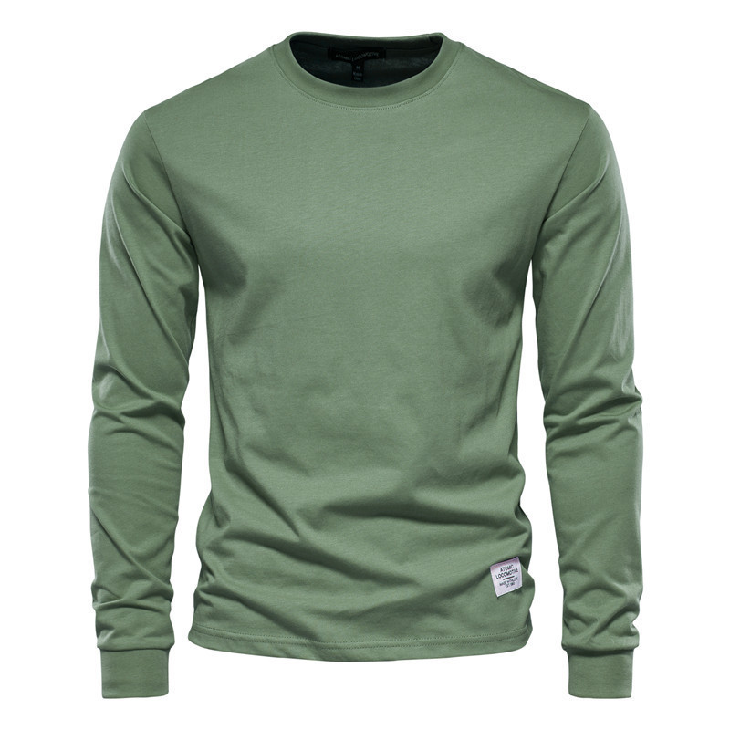 Men's T-Shirts Spring Fashion O-Neck Long Sleeve Cotton Men's T-Shirt High Quality Men's T-Shirt 12 Colors 230403
