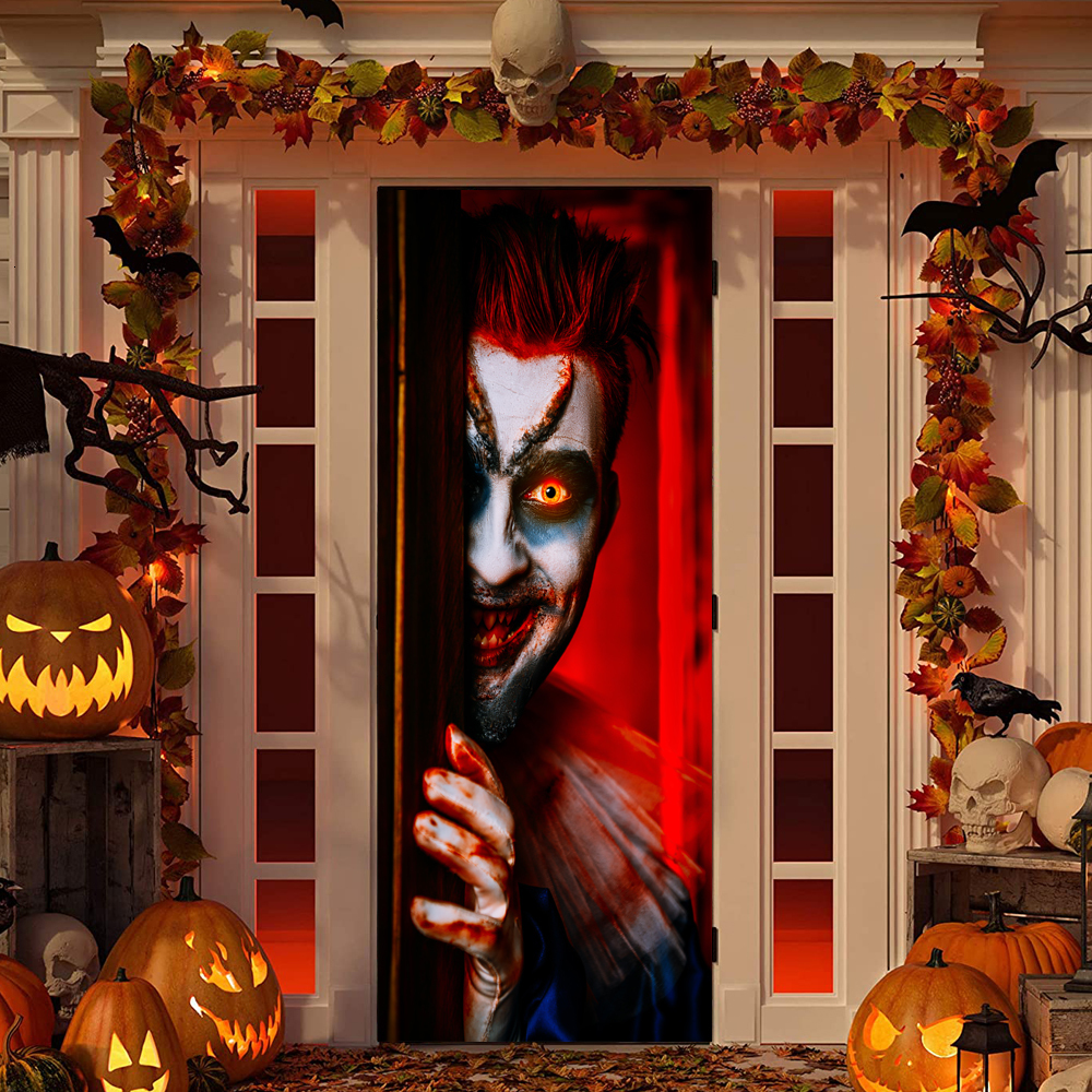 Other Decorative Stickers 3D Removable Halloween Door Sticker Vinyl Decal Adhesive Festival Wallpaper For Bar Living Room Home Decor 230403