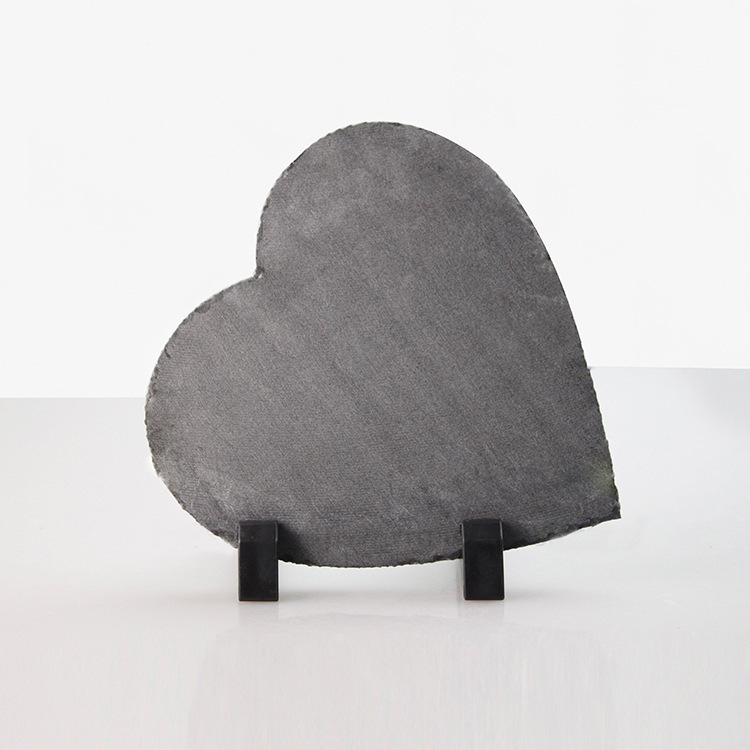 8inch sublimation Blank photo slate rock plaque heart shape Heat Transfer Picture Frame