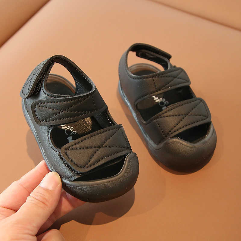 Sandals Summer New Children Korean Boy Sandals Children Baby Beach Shoe Hook Loop Hollow Non-slip Shoes For Baby Girl Boy Toddler Shoe Z0331