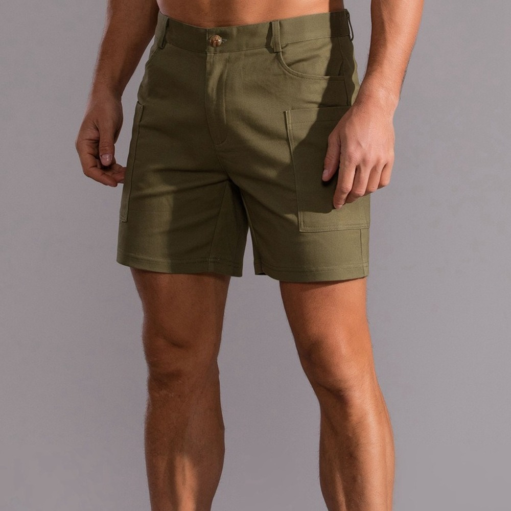 Men's Shorts White shorts Men's Bermuda shorts Street clothing Cotton knee length Casual shorts Work clothes Summer fashion bottom 230403