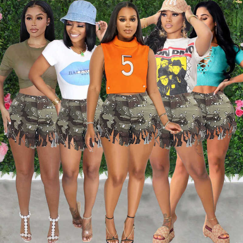 2023 Designer Womens Camo Tassels Shorts Fashion High Waist Tights Casual Short Pants, Army green
2023 Designer Womens Camo Tassels Shorts Fashion High Waist Tights Casual Short Pants, Army green