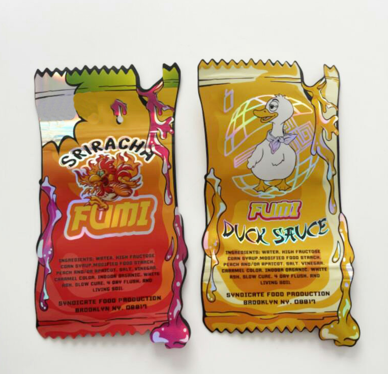 Sriracha Mylar Bags Zipper Package plastic bag empty edible packaging for Duck Sauce sour gummies Smell Proof wholesale
Sriracha Mylar Bags Zipper Package plastic bag empty edible packaging for Duck Sauce sour gummies Smell Proof wholesale