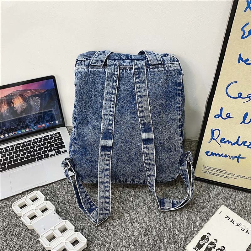 School Bags Fashion Denim Backpack Canvas Women's Backpack Large Capacity Shoulder Bag Youth School Backpack Travel Backpack 230403