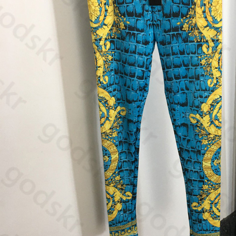 Vintage Pattern Leggings Women Fashion Stretch Yoga Pants Elastic Waist Gym Pants Running Trousers