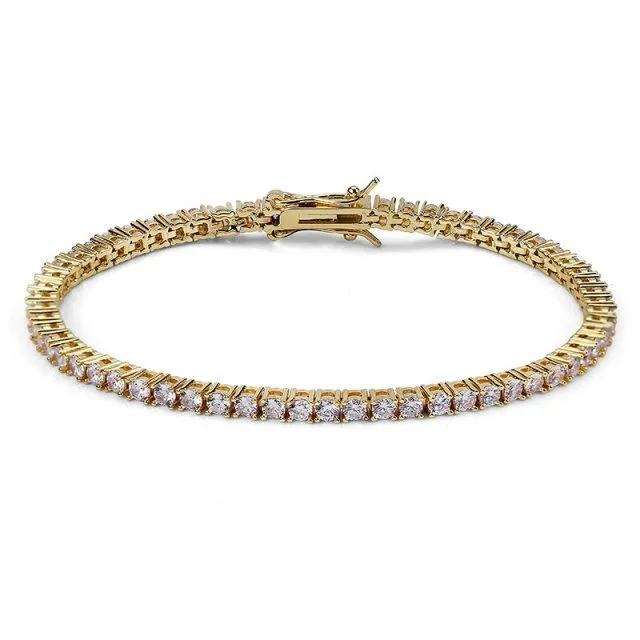 Tennis bracelet designer bracelets silver gold chain diamond zircon Fashion jewelry Stainless steel for men 3mm 4mm 5mm chains 7inch 8inch 9inch adult