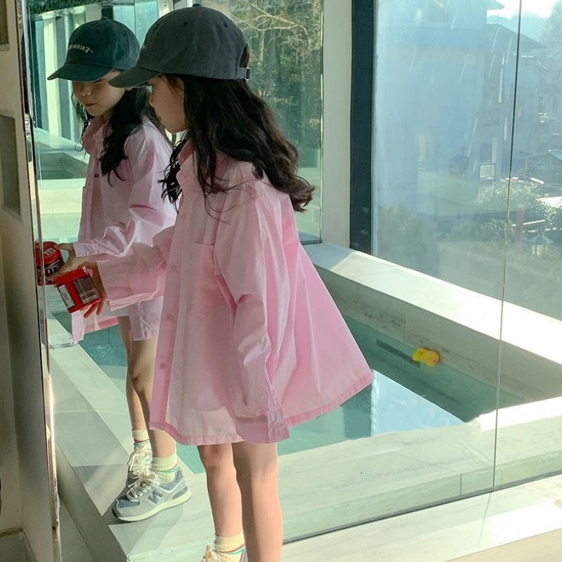 Kids Shirts Fashion Baby Girls Boys' Shirts Toddler Kids' Shirts Loose Fit Dress Long Sleeve Spring Autumn Baby Superfine Clothing 3-14Y 230