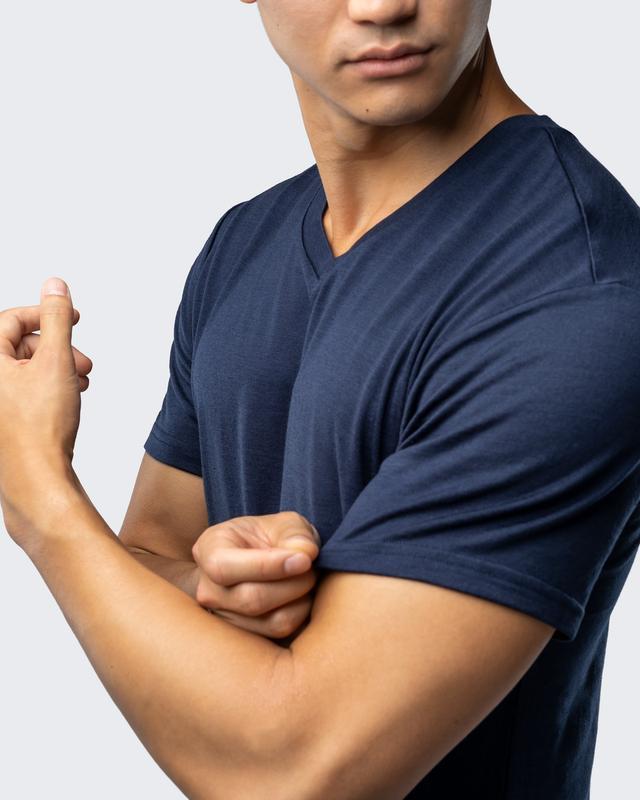 Men's T-Shirts Men's Merino Wool T-shirt 100% Merino Wool Bottom V-neck Technology T-shirt Men's Wool Shirt 160g Willow Breathable and 