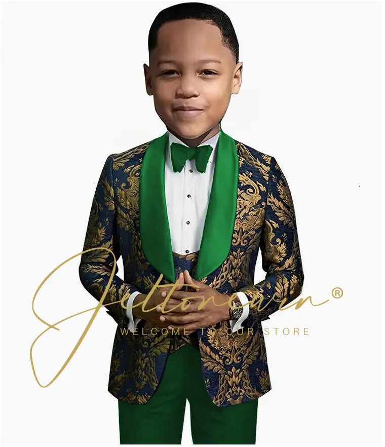 Suits Boy Costume 3 Pieces Child Jacket Sets Flower Boys Formal Party Suit Kids Wedding Tuxedo Clothes 6yrs To 12yrs 231110