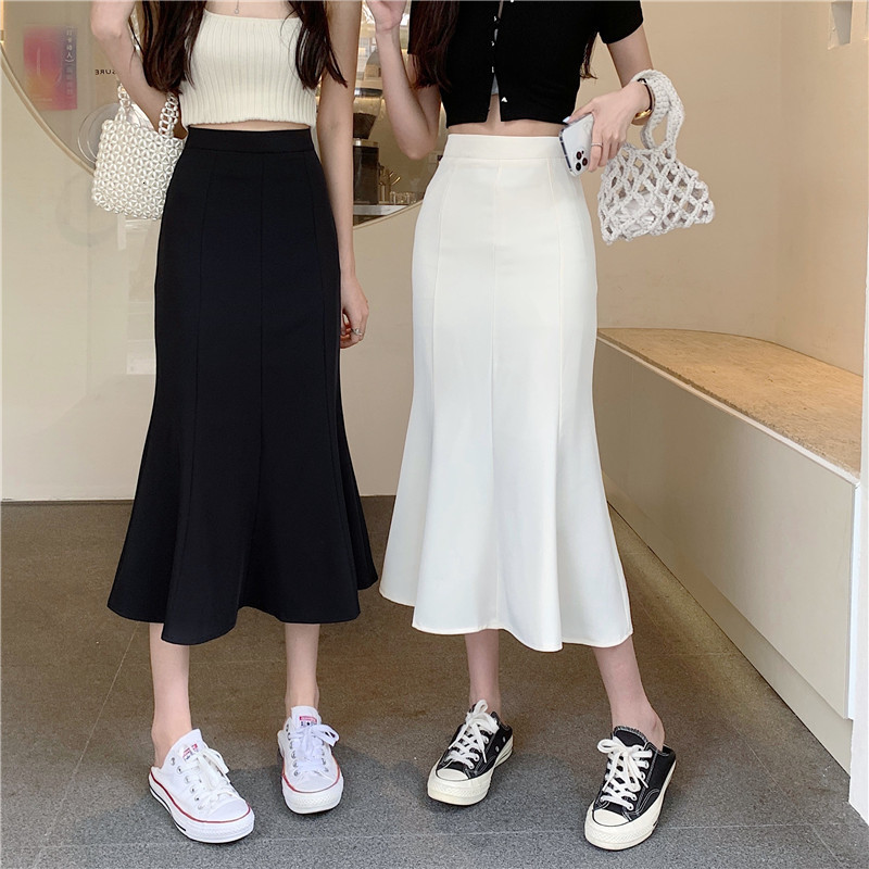 Skirts Ultrathin High Waist Wrapped Hip Black Fishtail Skirt Women's Long Korean Office Elegant Women's Faldas Mujer Moda Autumn Mermaid 230