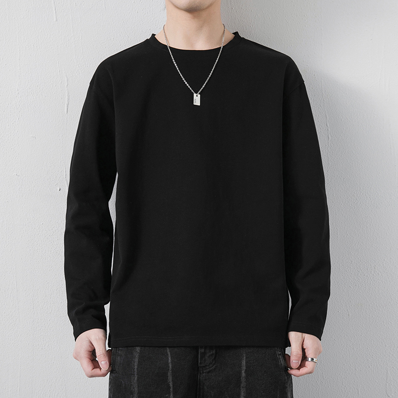 Men's T-Shirts Spring Long Sleeve Oversized Men's Solid Harajuku 100% Cotton Casual Basic O-Neck Men's T-Shirt 230403