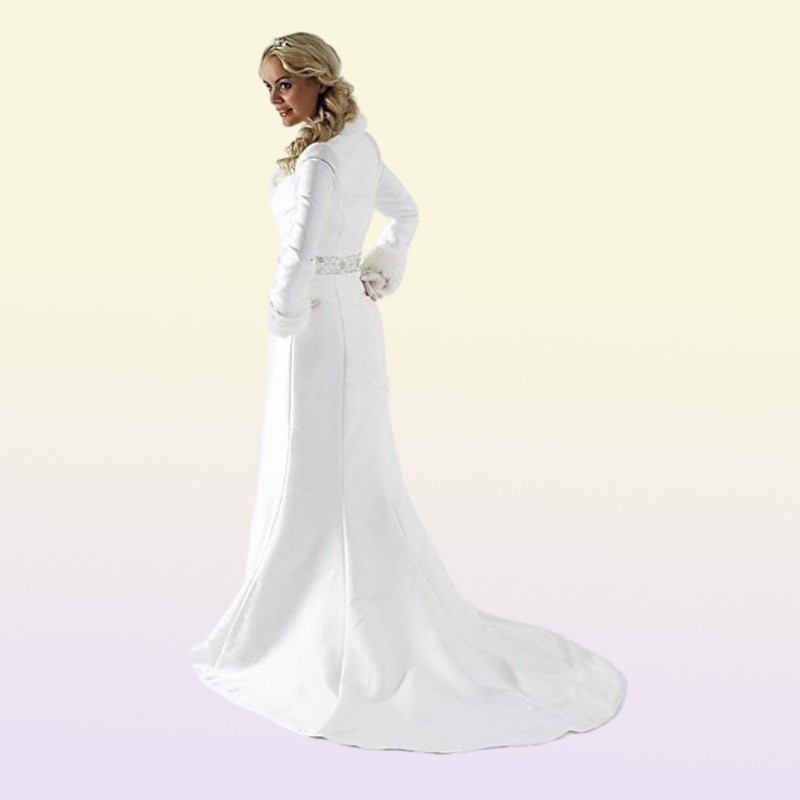 Elegant Fur women clothes Bridal Jacket Lapel Neck Bridal Wrap Long Sleeve women winter coats for Wedding Bolero coat Plus Size Ca