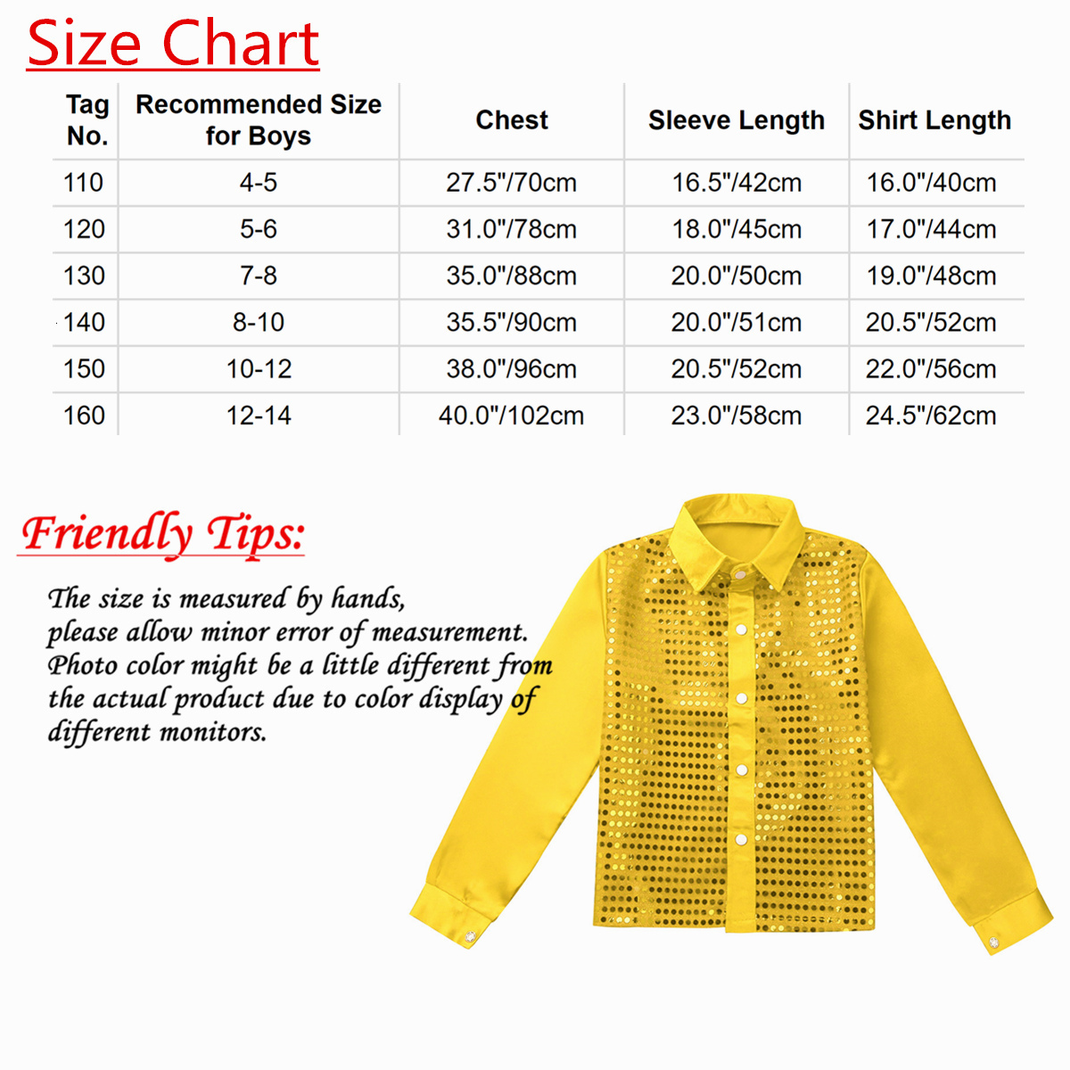 Kids Shirts Kids Shiny Sequins Dance Shirt Boys Students Performance Costume Children Hip-hop Jazz Dance Sequined Shirt Stage Dance Blouse 230403