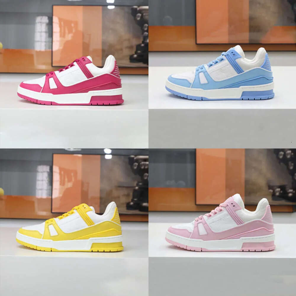 Men Designer Sneakers Casual Trainer Platform Shoe Low Cut Sneakers Rubber Outsole Shoe Orange White Sneakers Denim Trainers With Box Size 38-46 NO486