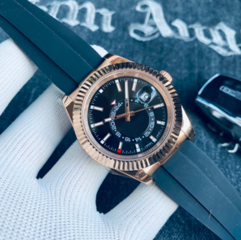 NEW mens watch designer watches high quality black rubber strap oyster case oyster perpetual stainless Steel automatic watch mechanical 42mm sky dweller
NEW mens watch designer watches high quality black rubber strap oyster case oyster perpetual stainless Steel automatic watch mechanical 42mm sky dweller