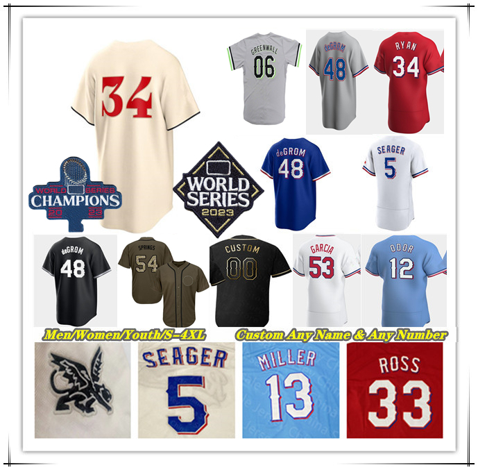2023 World Series WS Baseball Jersey Adolis Garcia Corey Seager Marcus Semien Nathaniel Lowe Jonah Heim Josh Jung Nathan Eovaldi RANGERS Nolan Ryan Rodriguez Carter