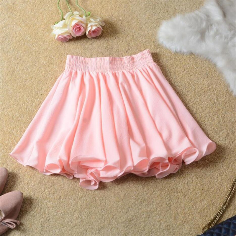 Skirts Elegant Women's High Waist Chiffon Skiing Summer Sweet Women's Pleated Mini Skiing Leisure Women's Sprint 230403