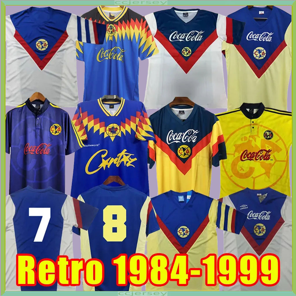 2004 2005 Club America Retro soccer jerseys 2001 02 1999 98 LIGA MX 1916-2006 90th Football Shirts 1995 1990 S.CABANAS ZAMORANO BRANDAO CHUCHO 1988 97 Men Uniforms