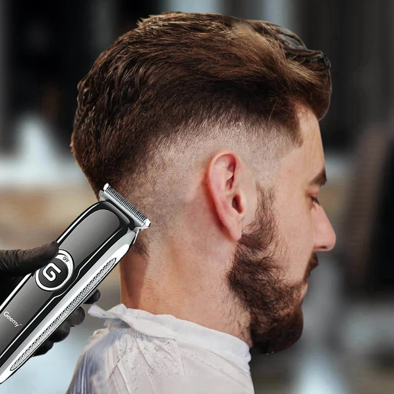 Hair Trimmer Original Geemy hair trimmer professional for men beard clipper rechargeable face cutter machine electric haircut 231102