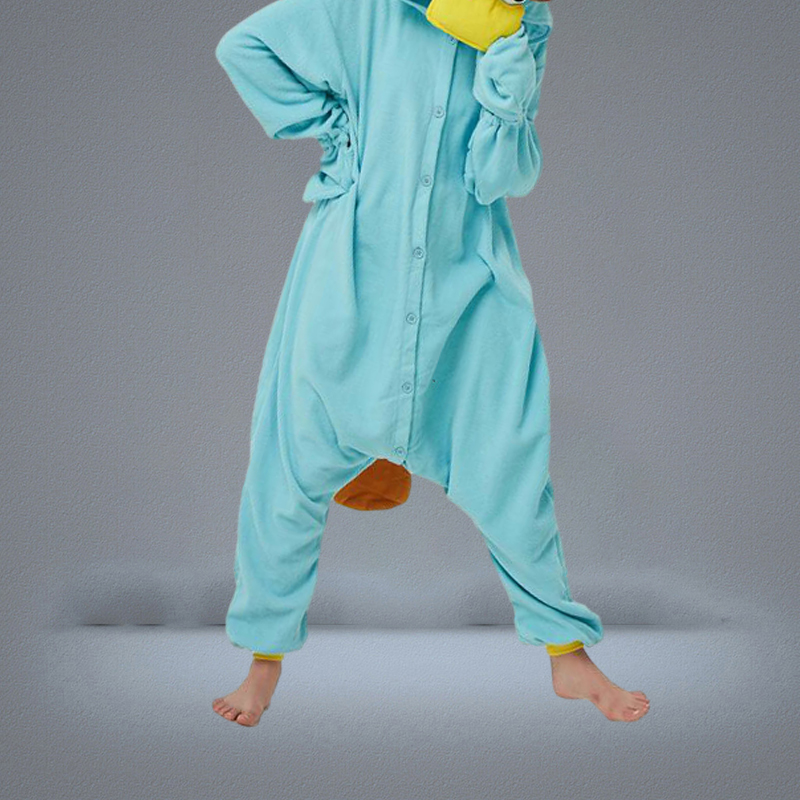 Blue Fleece Unisex Perry the Platypus Costume Onesies Cosplay Pajamas Adult Pyjamas Animal Sleepwear Jumpsuit7286635