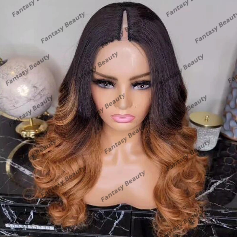 Minimal Leave Out V Part Human Hair Women Wigs Natural Glueless Ombre Golden Brown Loose Wave U Part Wigs 6Clips, As picture color
Minimal Leave Out V Part Human Hair Women Wigs Natural Glueless Ombre Golden Brown Loose Wave U Part Wigs 6Clips, As picture color