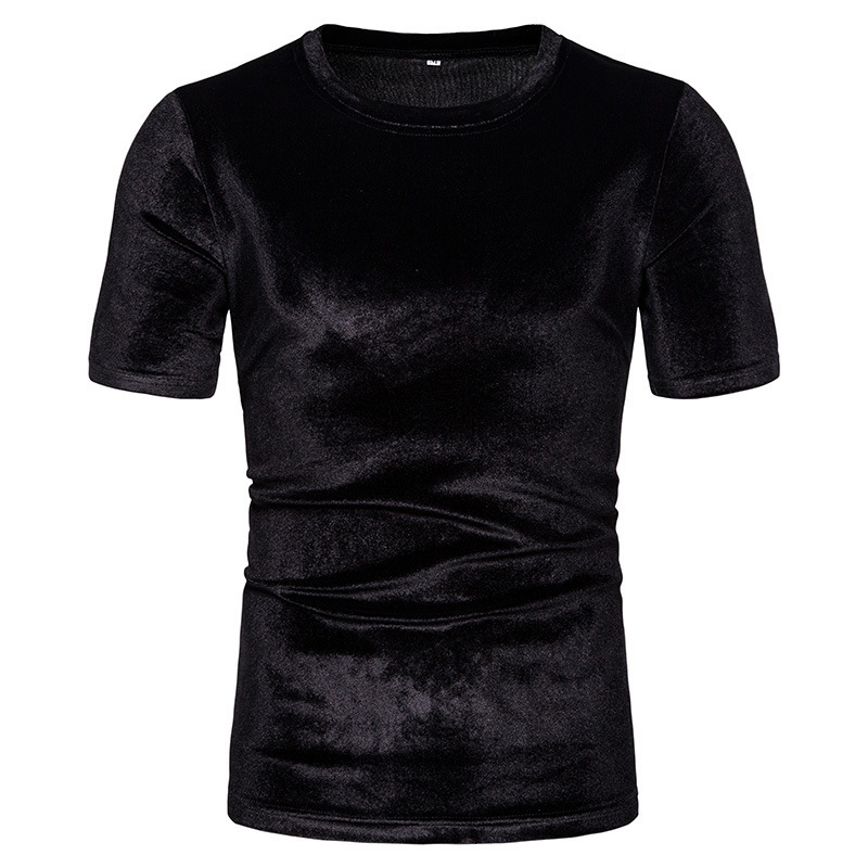 Men's T-Shirts Summer Men's Velvet Round Neck Short Sleeve T-shirt Retro Hip Hop T-shirt Top Men's Harajuku Punk Street Clothing 230403