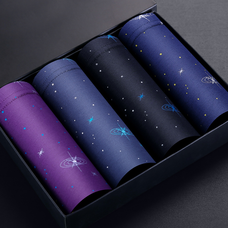 Underpants Men's Shorts 4Pcslot Selling Men's Underwear Boxing Module Men's Printed Boxing Shorts Men's Underwear 2XL-7XL 230404