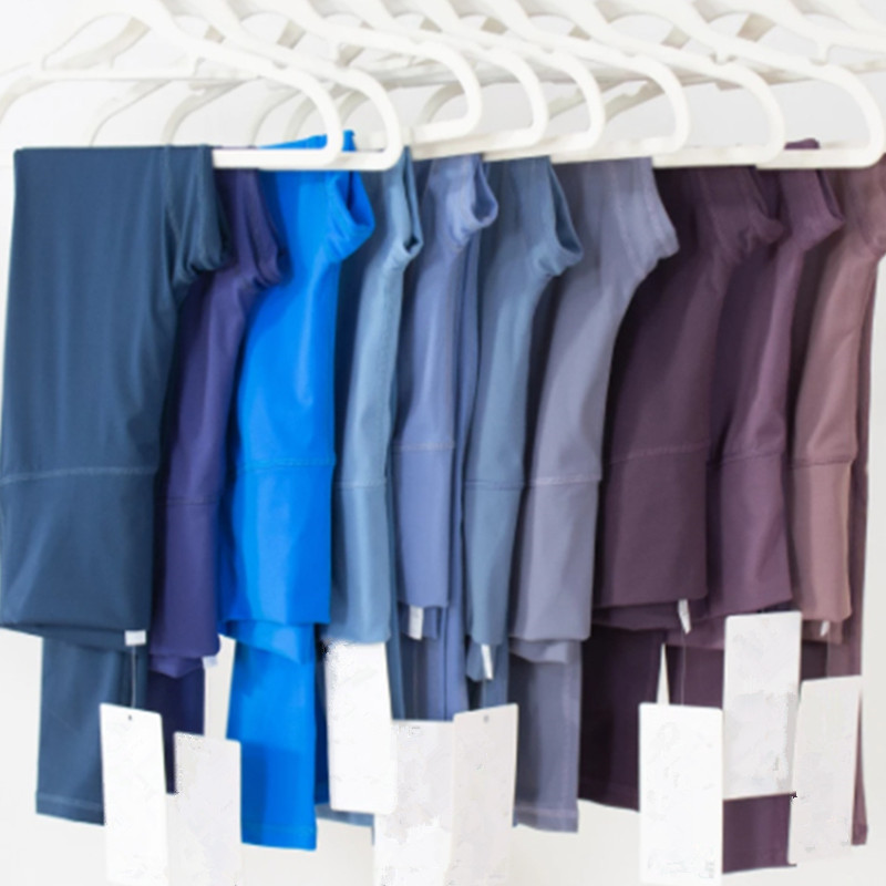 Solid Color Pants High Waist Alignment Set Elastic Fitness Women's Outdoor Sports Yoga Leggings Tights