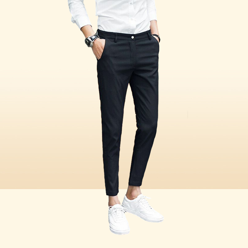 New Arrival Spring And Summer New Men039s SuitPants Slim Solid Color Simple Fashion Social Business Pants Casual Office Me6466656