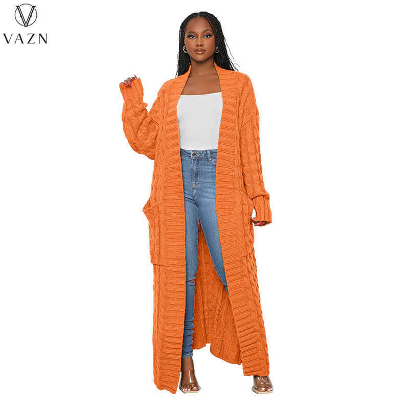 2023 Autumn Winter Sweater Women Of Quality Solid Young Office Lady High-end Open Stitch Full Sleeve Women X-Long Outswears