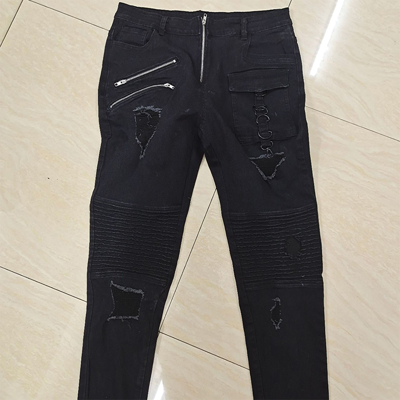 Men's Pants Straight Jeans Men Punk Skinny Denim Spring Summer Boyfriend Streetwear Zipper Slim Fit Black Goth Trousers 230403