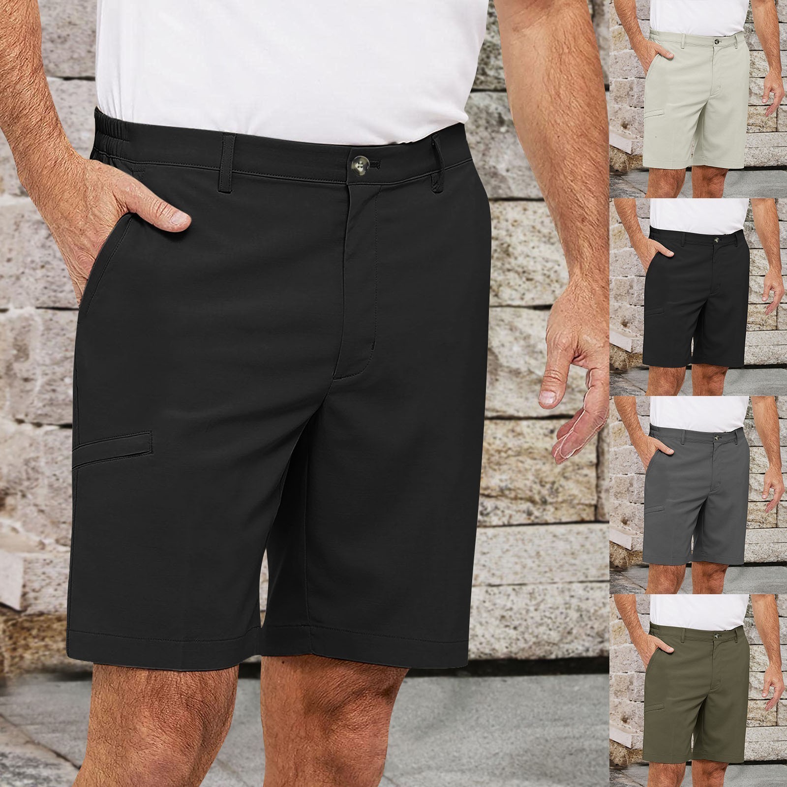 Men's Shorts Men's Summer Solid Lace Casual Shorts 230404