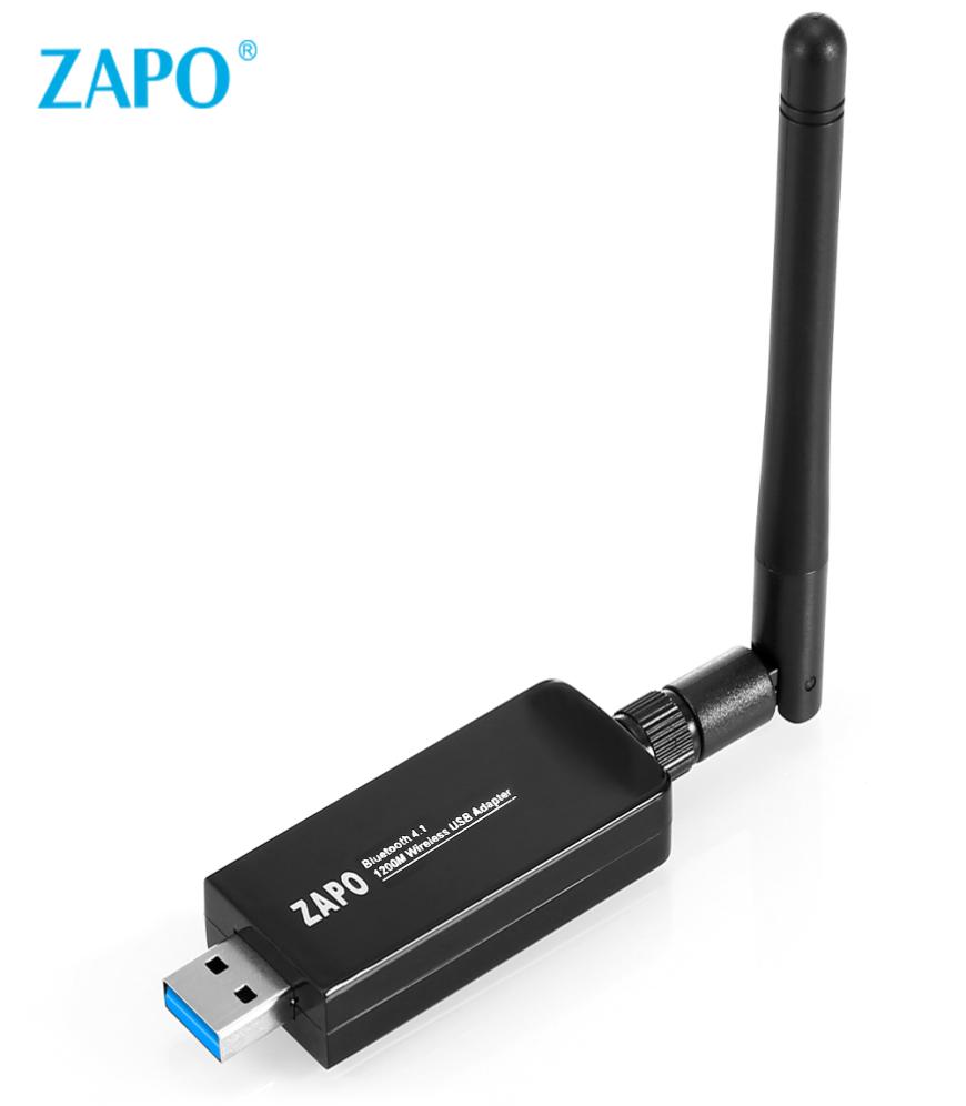 ZAPO W79L 2DB USB WiFi Adapter 1200M Portable Network Router 24 58GHz Bluetooth 41 Wifi Receiver Network Card