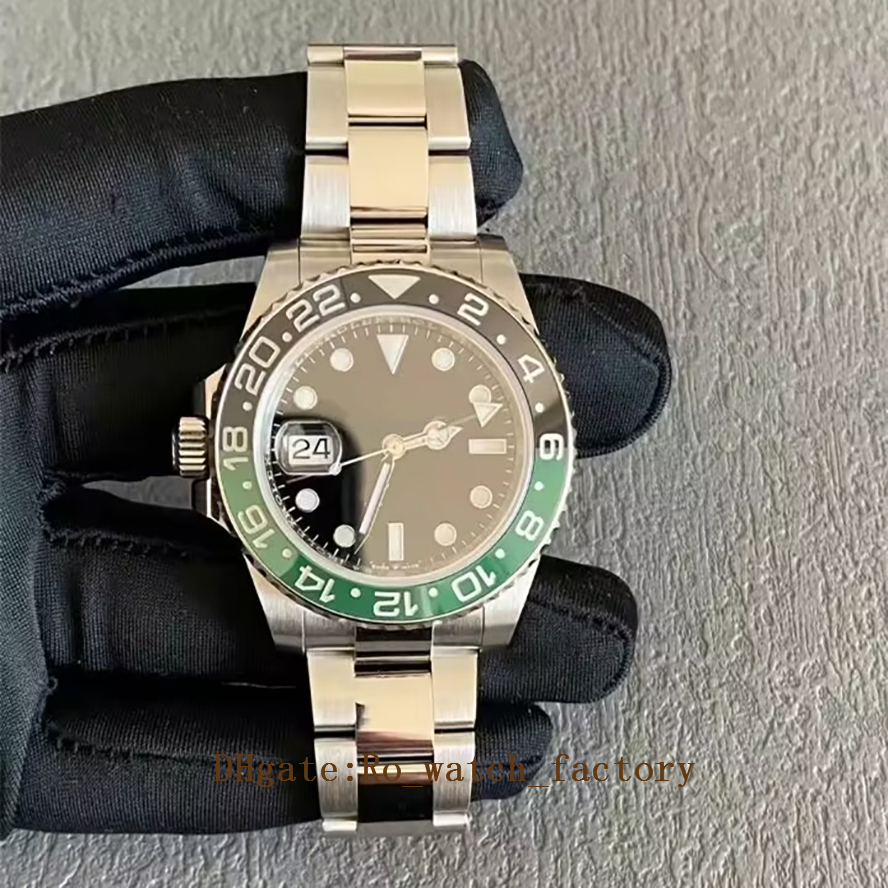 New DJ Factory Men watch Machinery Movement Function Adjust Hour Hand Green Ceramic Bezel 126720 Luminous Wristwatch Sapphire