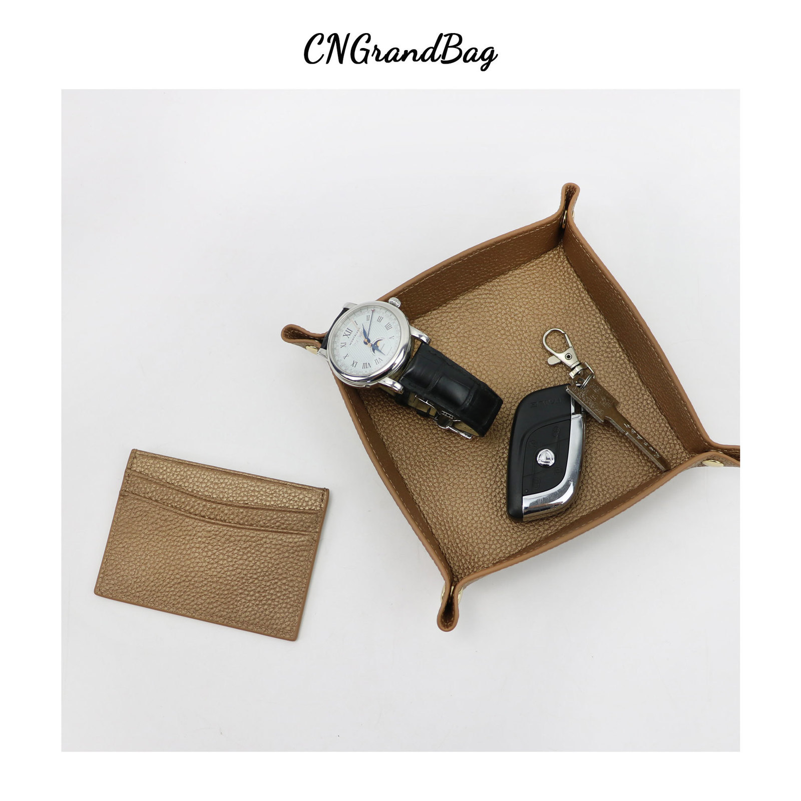 Bag Parts Accessories Functional Foldable Storage Box Leather Tray for DIce Table Key Wallet Coin Desktop Organizer 230404