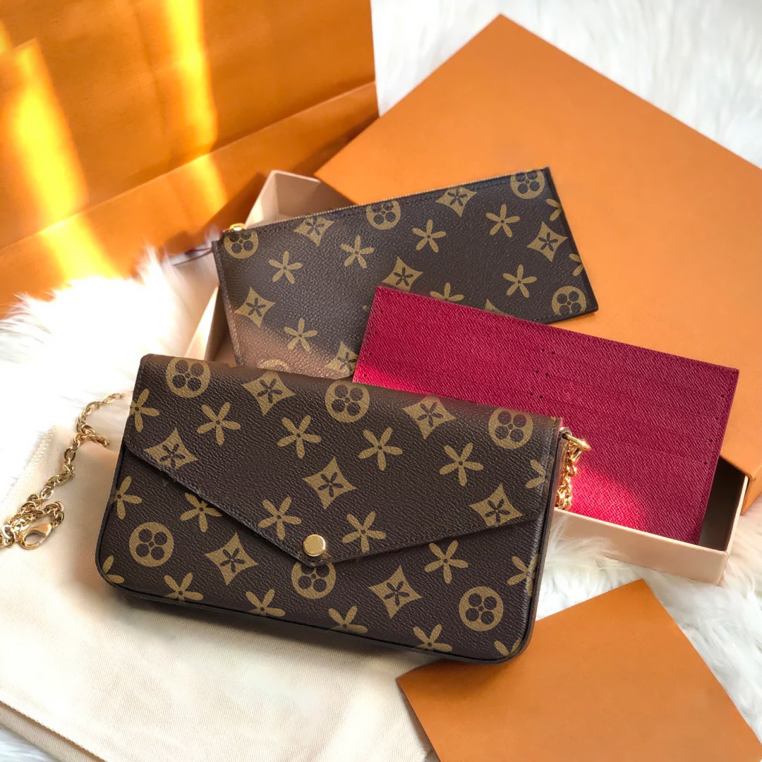 3piece M61276 Multi Felicie Pochette Chain Clutch Bags handbag Women wallets man fashion underarm bag luxury Designer Leather brown Flower Cross body Shoulder Bags, Black embossed
3piece M61276 Multi Felicie Pochette Chain Clutch Bags handbag Women wallets man fashion underarm bag luxury Designer Leather brown Flower Cross body Shoulder Bags, Black embossed