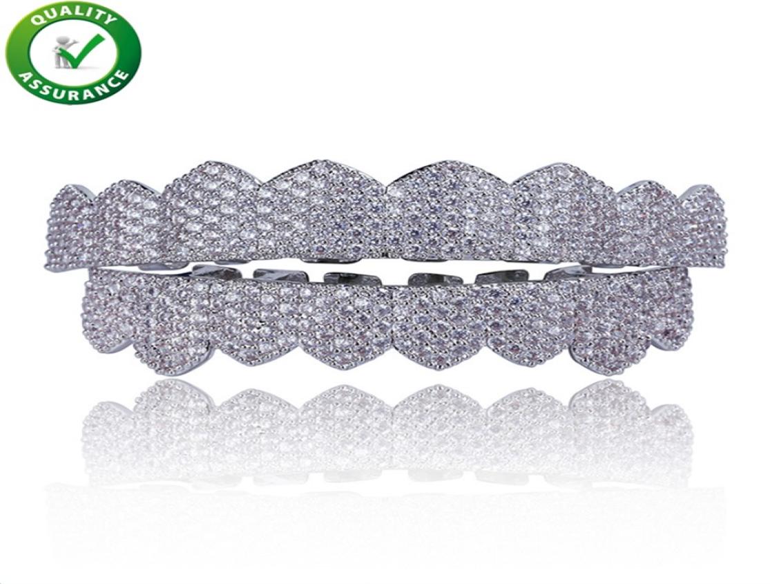 Hip Hop Jewelry Mens Diamond Grillz Teeth Style Charms Gold Luxury Designer Iced Out Grills Fashion Rapper Men Fashion Accessories
